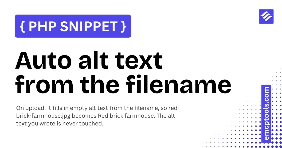 Auto alt text from the filename