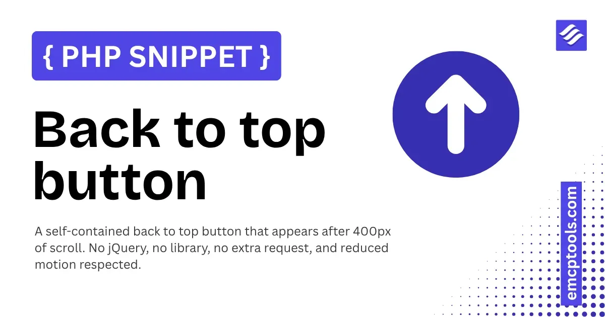 Back to top button screenshot 1