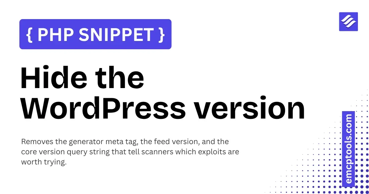 Hide the WordPress version
