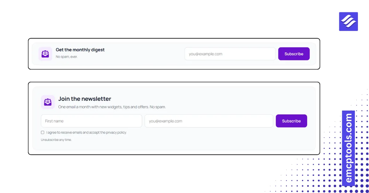 Newsletter Form screenshot 1